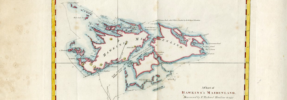 FIRST SIGHTINGS AND DISCOVERY, old Hawkins Maidenland map